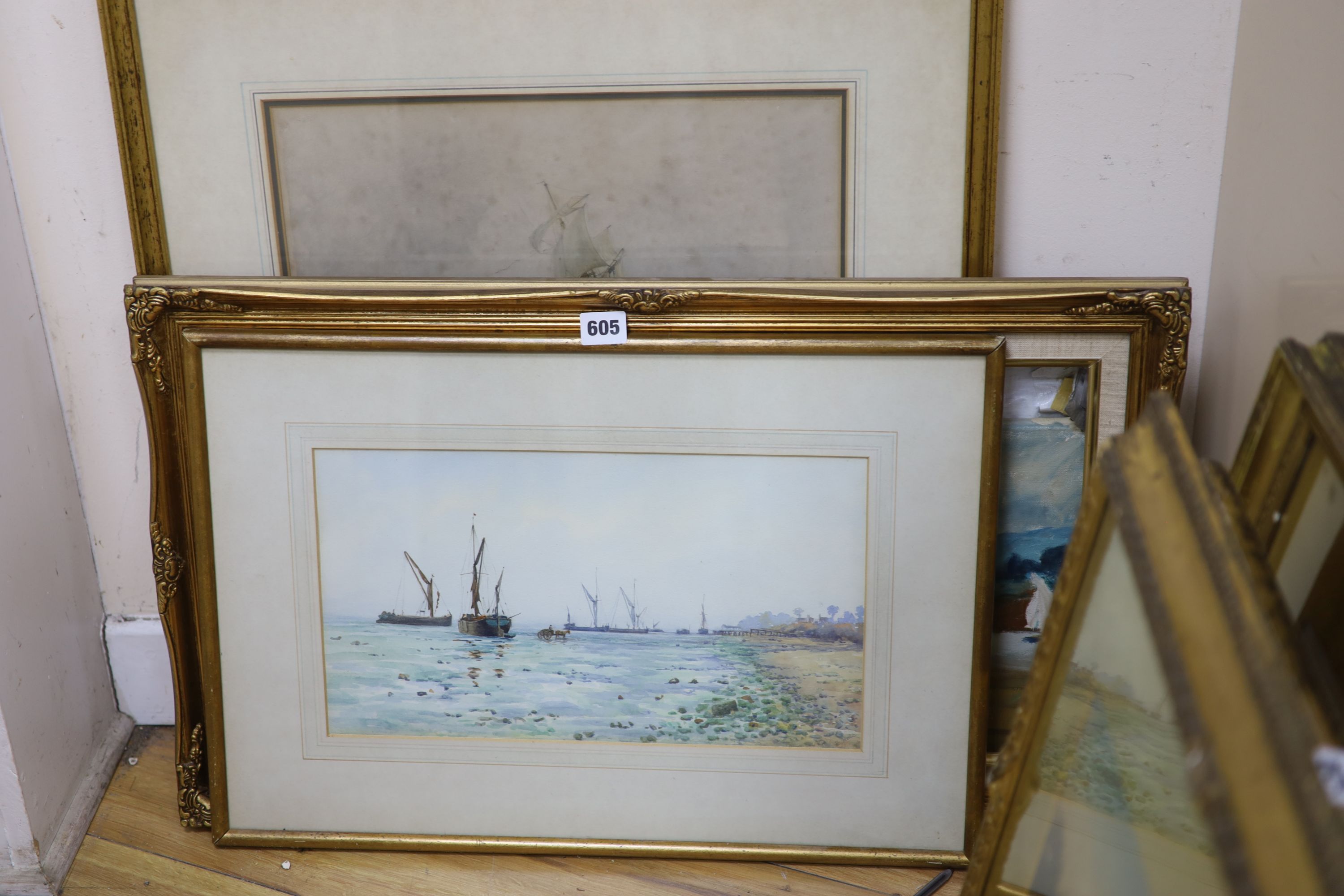 Philip Moysey (1912-1991), Winter landscape - Landscape with threatening sky - River landscape, signed, watercolour (3)